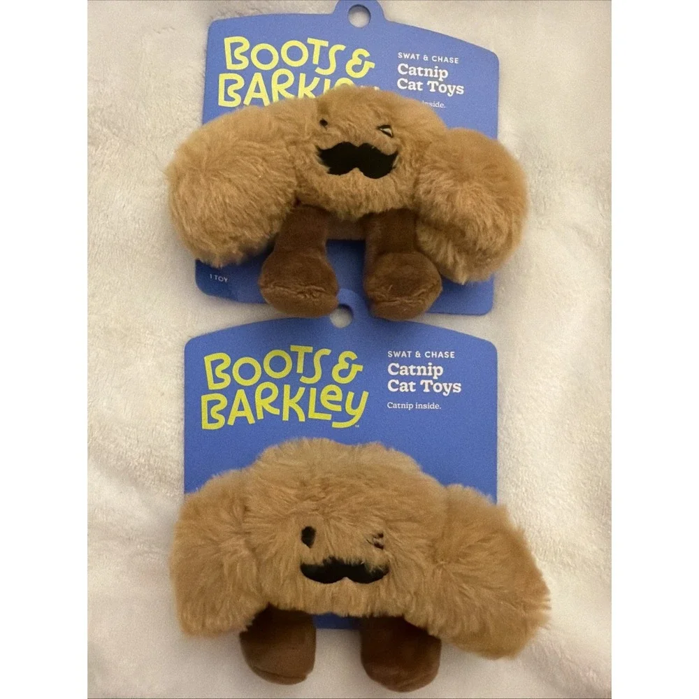 Boot and Barkley Catnip Cat Toys for Indoor Cats 2pack Mustache Wink Man